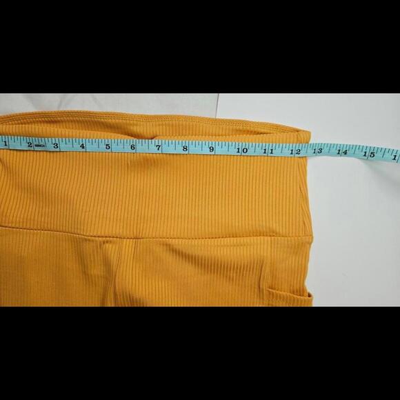 Jvini Sport High-Waisted Yellow Yoga Leggings with Pockets NWT Size Medium - Picture 3 of 5